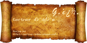 Gertner Ádám névjegykártya